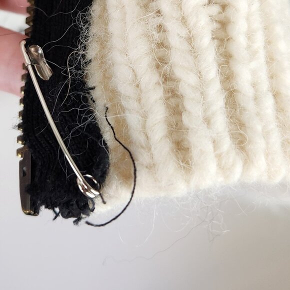 Club Monaco Wool Alpaca Knit Zip Bomber Jacket sz XS Flawed - Picture 13 of 13